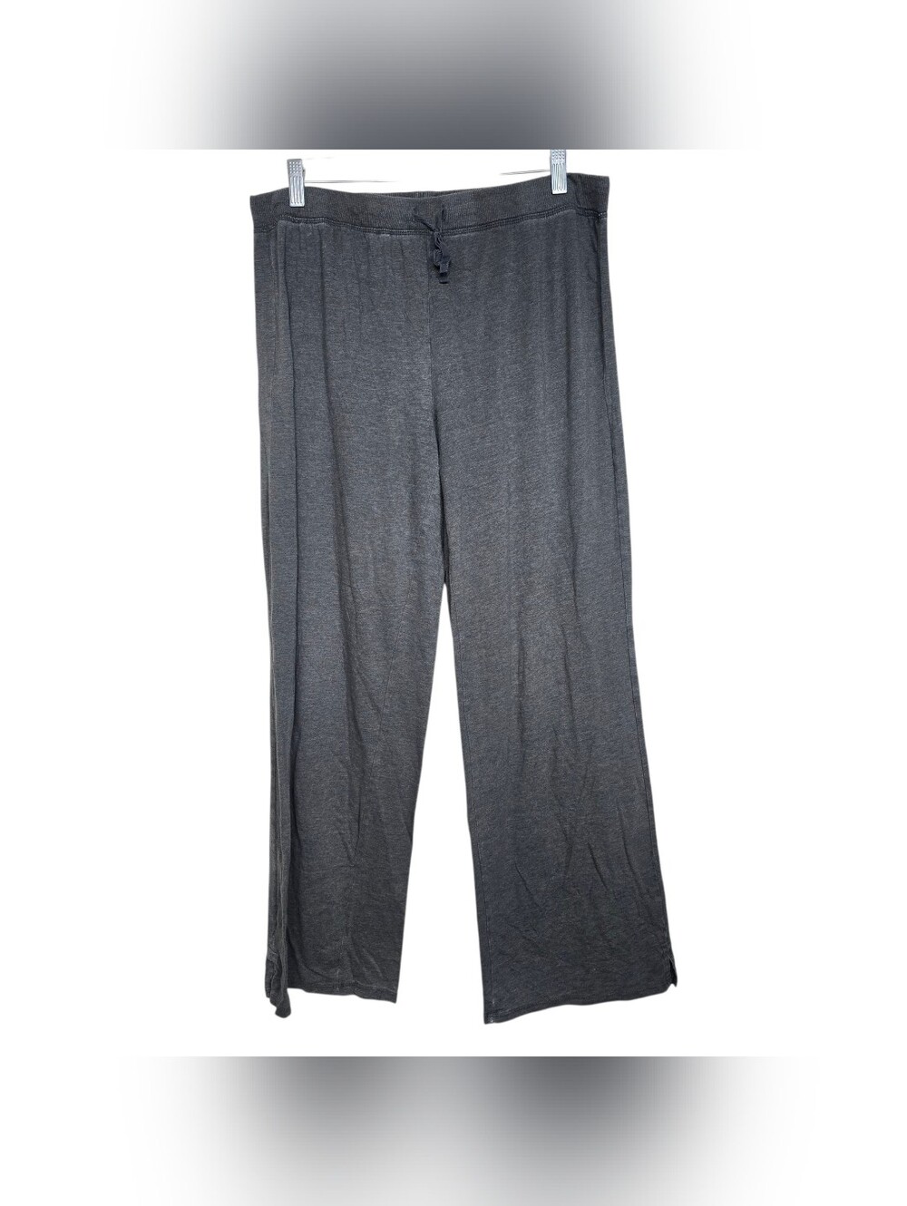 Karen Neuburger Gray Wide Leg Drawstring Pants L Lightweight